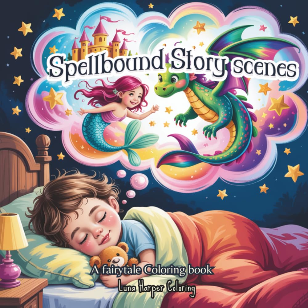Spellbound Story Scenes: A Fairytale Coloring Book with Classic Tales, Princess Scenes, and Magical Jar Illustrations