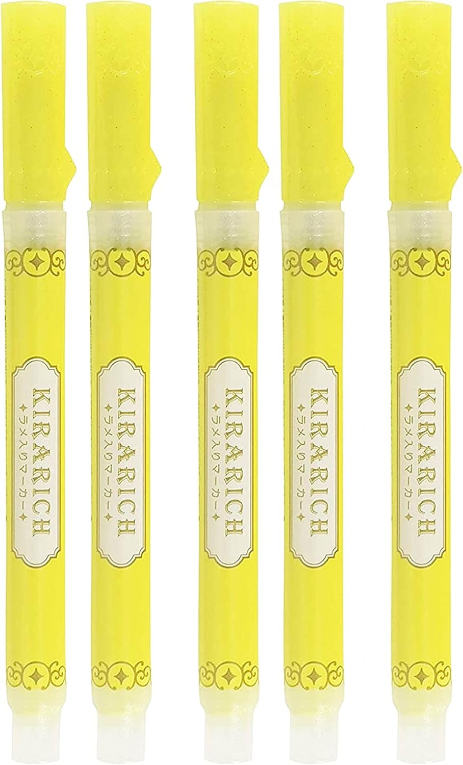 Zebra Kirarich Glitter Ink Highlighter Pens Chisel Tip Yellow Ink