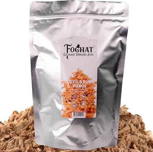 Virutas de madera - Virutas de ron del diablo de 100 onzas para ahumador, whisky y bebida, chips de madera culinaria para ahumar cócteles, pistola