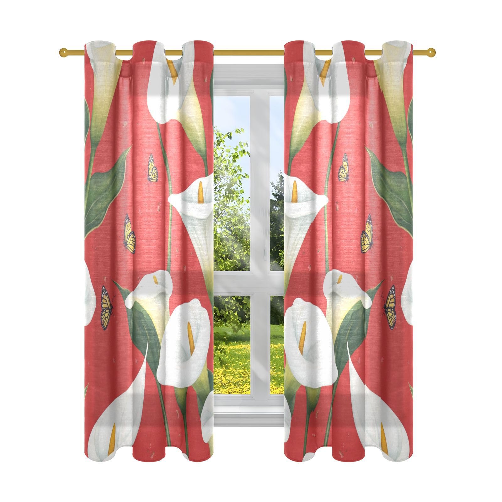Rideaux courts en lin de 106x160 cm pour fenêtre de cuisine ou salle de bain