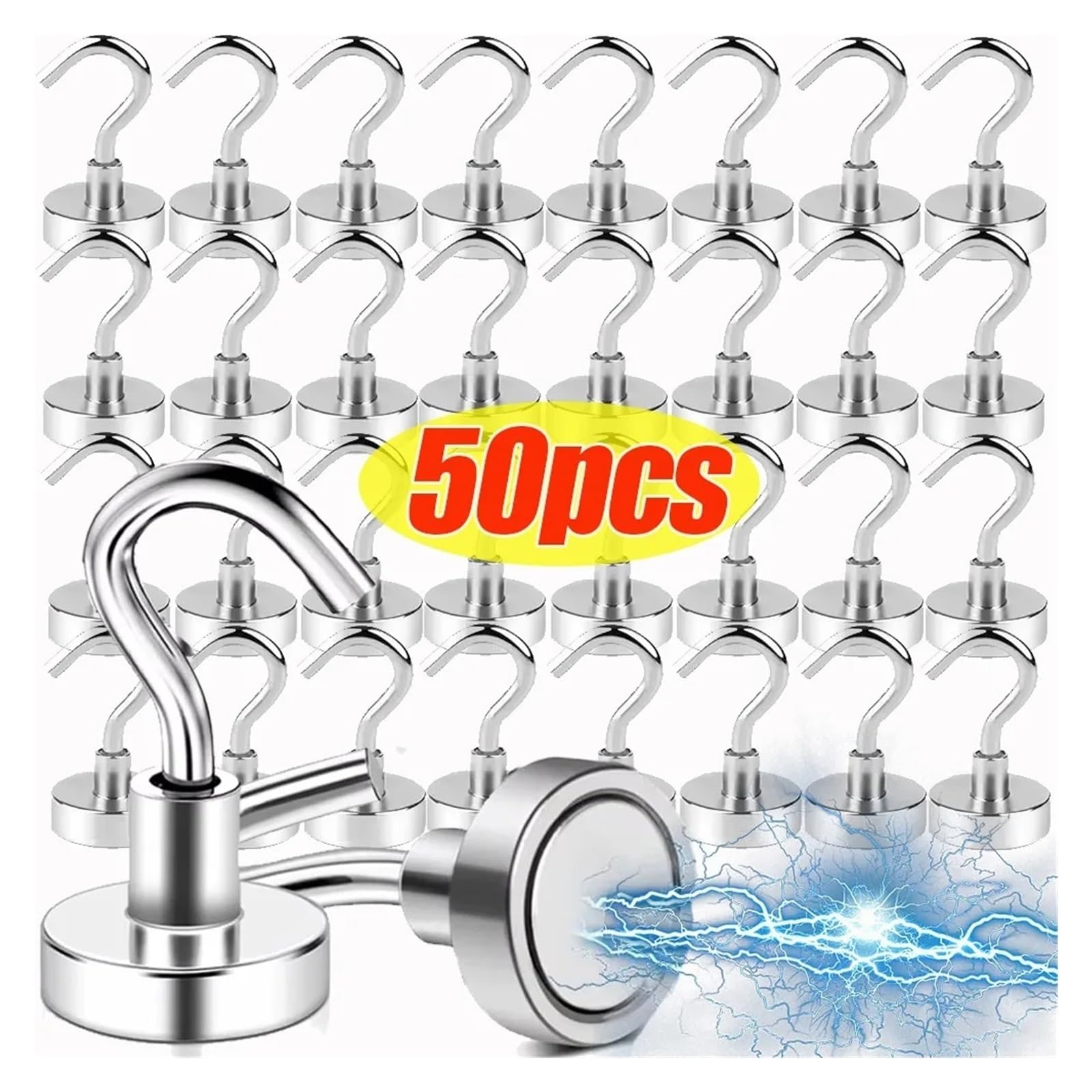 Genérico Mini gancho magnético multiusos for colgar llaves y tazas, de pared, resistente, compatible con el almacenamiento en la cocina del hogar, 50 o 20 unidades(E10,20PCS)