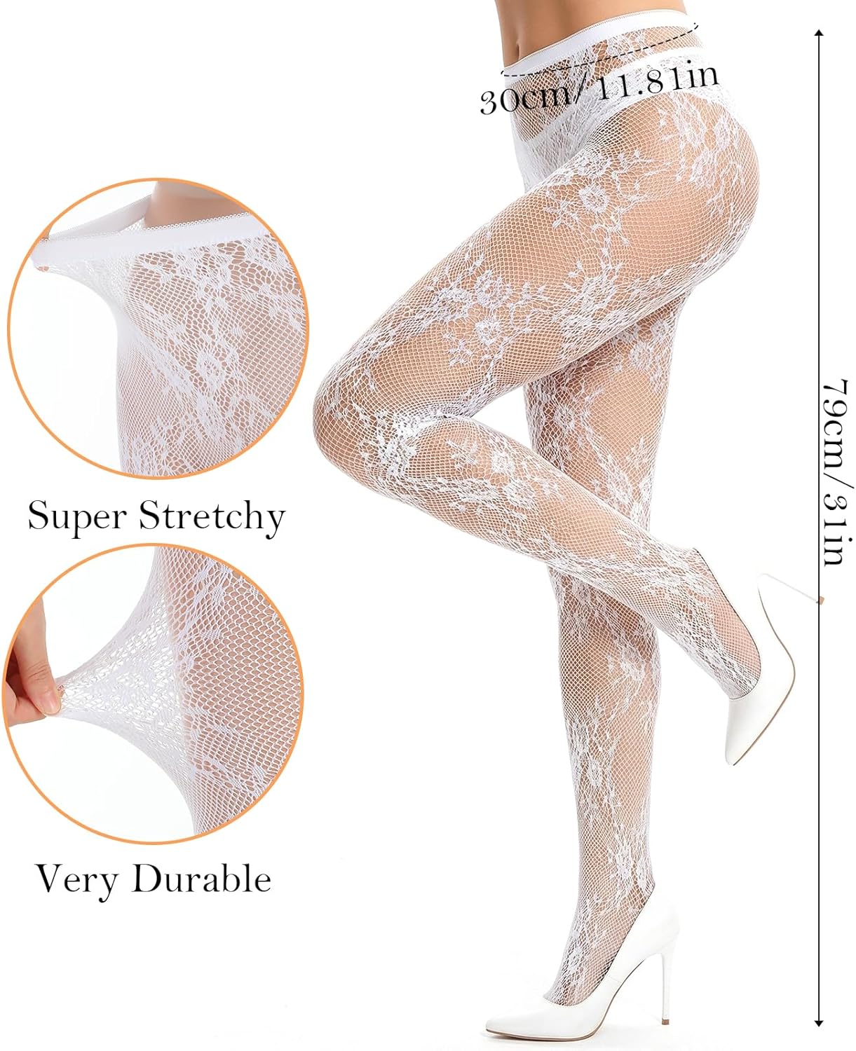 Grevosea Floral Tights for Women, Pattern Tights Black Fishnet Stockings High Waist Sheer Stockings Pantyhose - Image 2