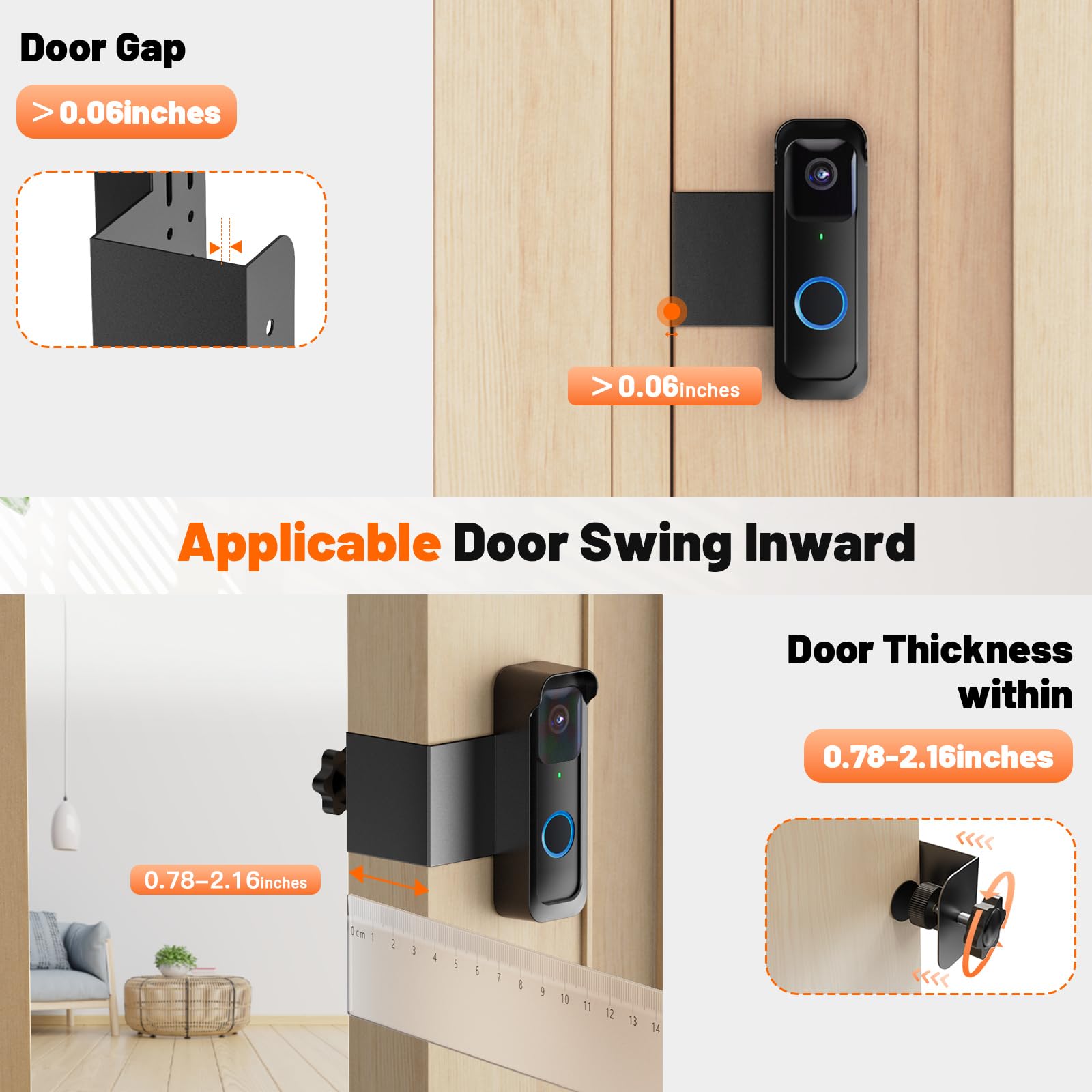 Blink Doorbell Mount, Anti-Theft Doorbell Mount for Blink Video Doorbell 1st Gen(Not for 2nd Gen), No Block Sensor & Night Vision, Blink Doorbell Camera Mount Bracket with Rain Cover