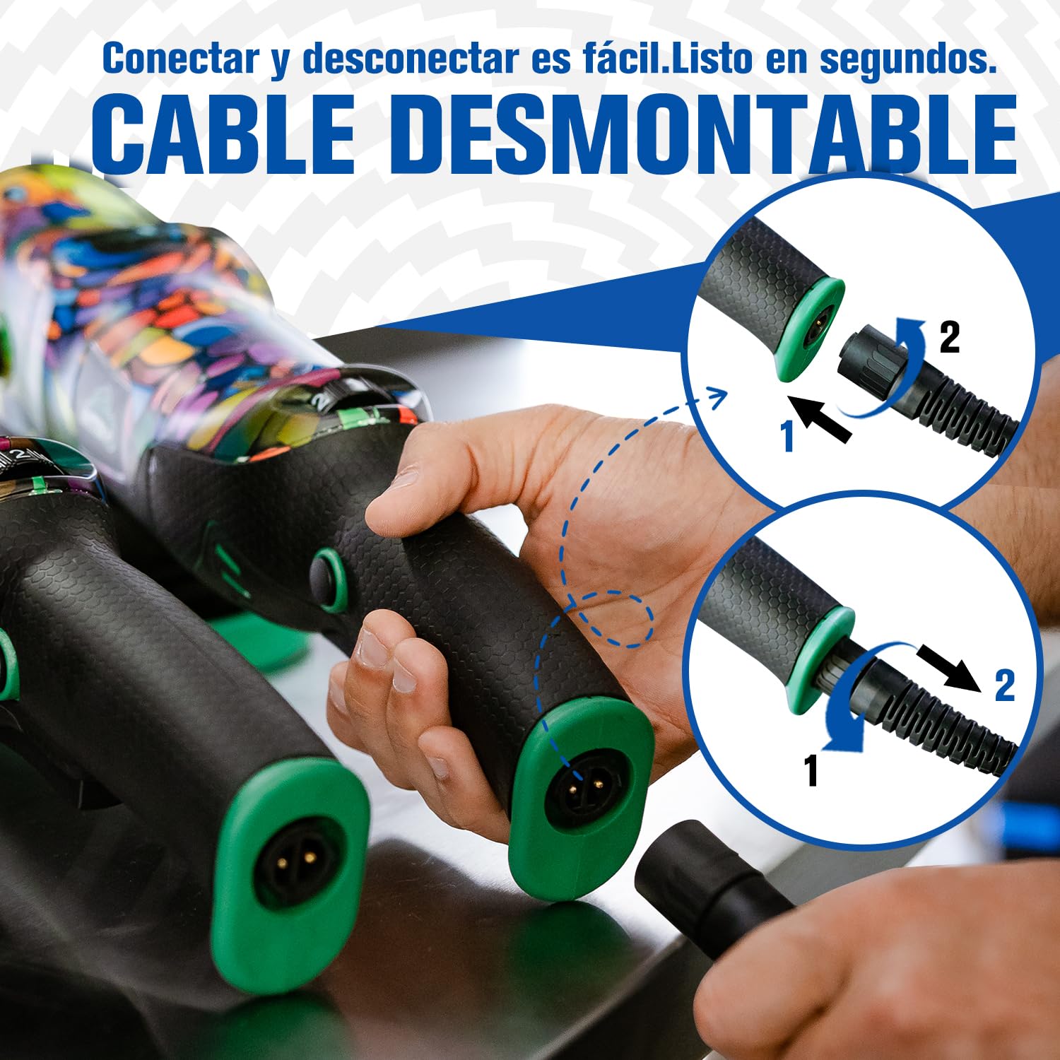 BATOCA P2 Pulidora de Coche 1000W Alto Par - Rotativa 150mm Profesional para Corrección de Pintura - Antivibración, Cable Extraíble 8m, 6 Velocidades 1000-3800 rpm - Barco, Caravana, SUV