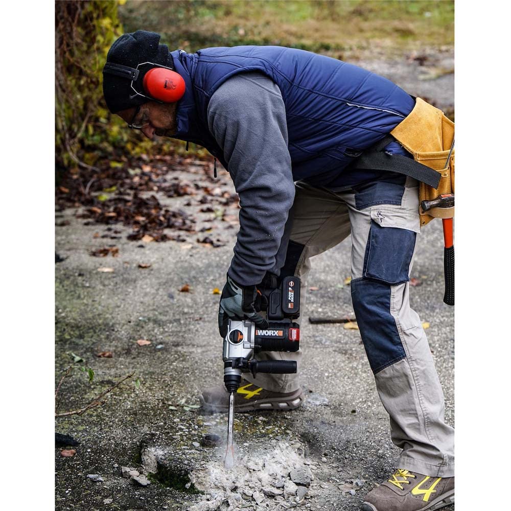 Worx WX380.9 Tassellatore-demolitore brushless-2,2j-20V a batteria - solo corpo macchina