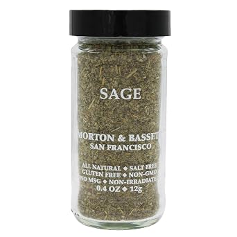 Morton & Bassett Sage, 0.4 oz Non-GMO, Salt-Free, Aromatic Herb for Stuffing, Roasts & Holiday Dishes