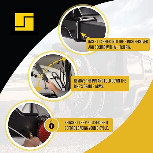 Miniatura 3 de Stromberg Carlson BC-202BA - Estante para 2 bicicletas con adaptador de enganche para parachoques