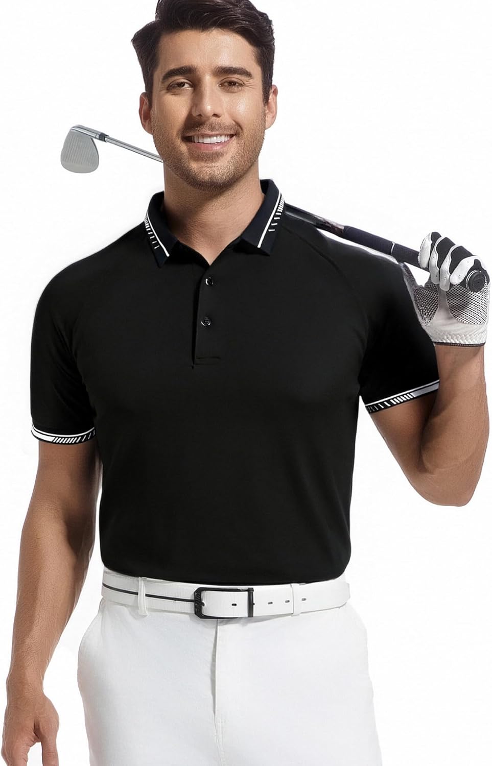 Alex Vando Mens Golf Shirt Cotton-Like Silky Performance Short Sleeve Sports Polo Shirts - Image 4