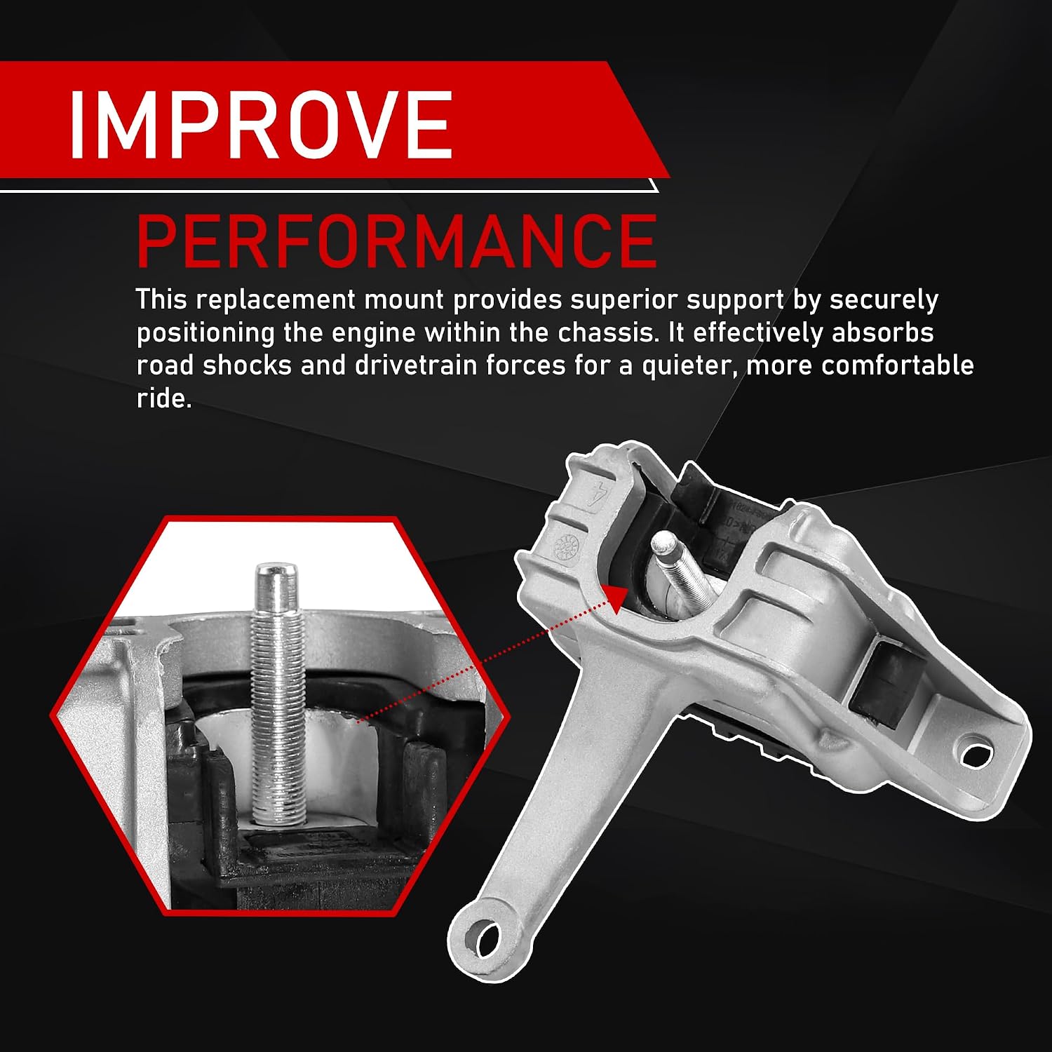Engine Side Mount Bracket Compatible with 2021-2023 Hyundai Elantra 2.0L L4 Replaces 21810-AA000 21810AA000