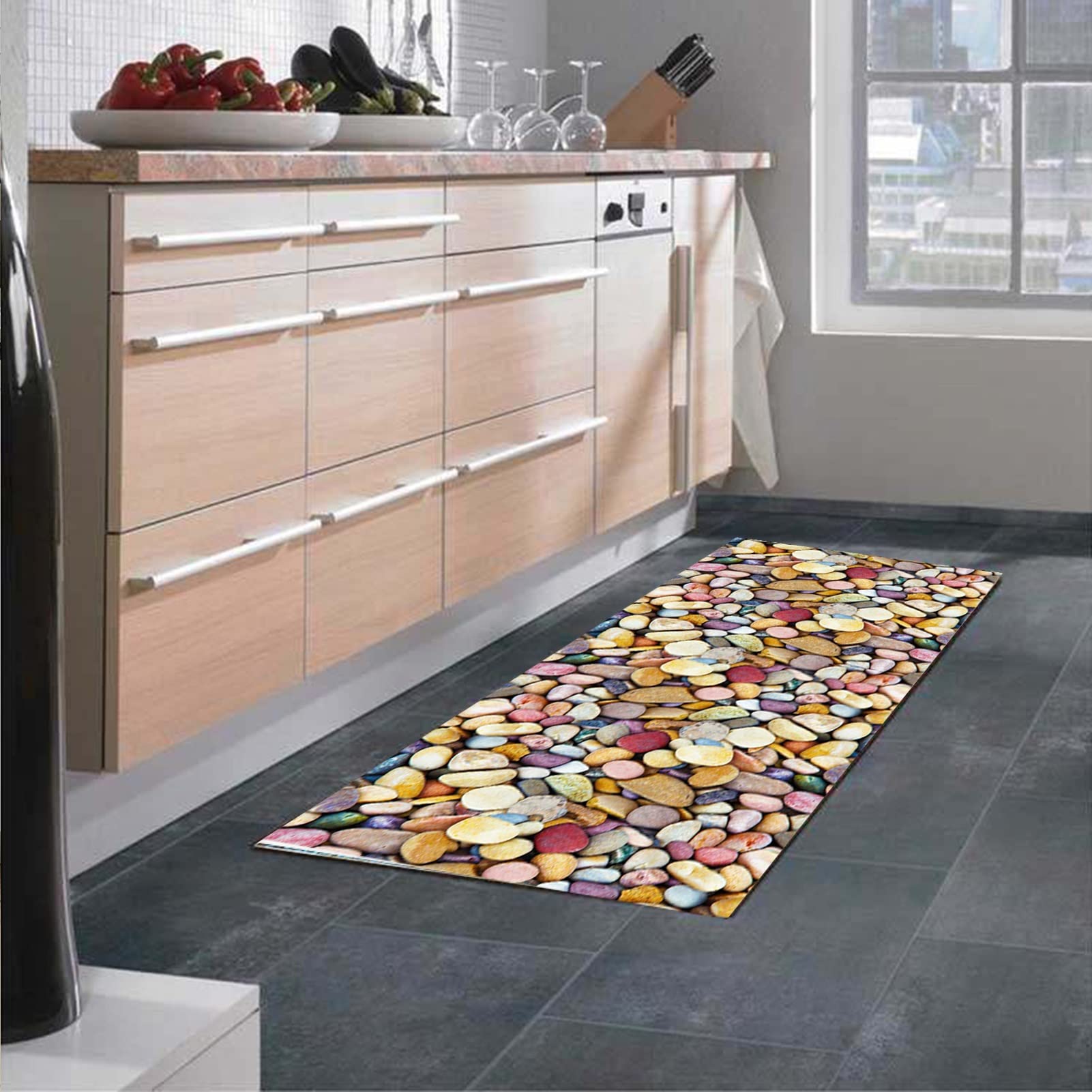 Tapis de couloir antidérapant lavable en machine pour sol de cuisine glissant