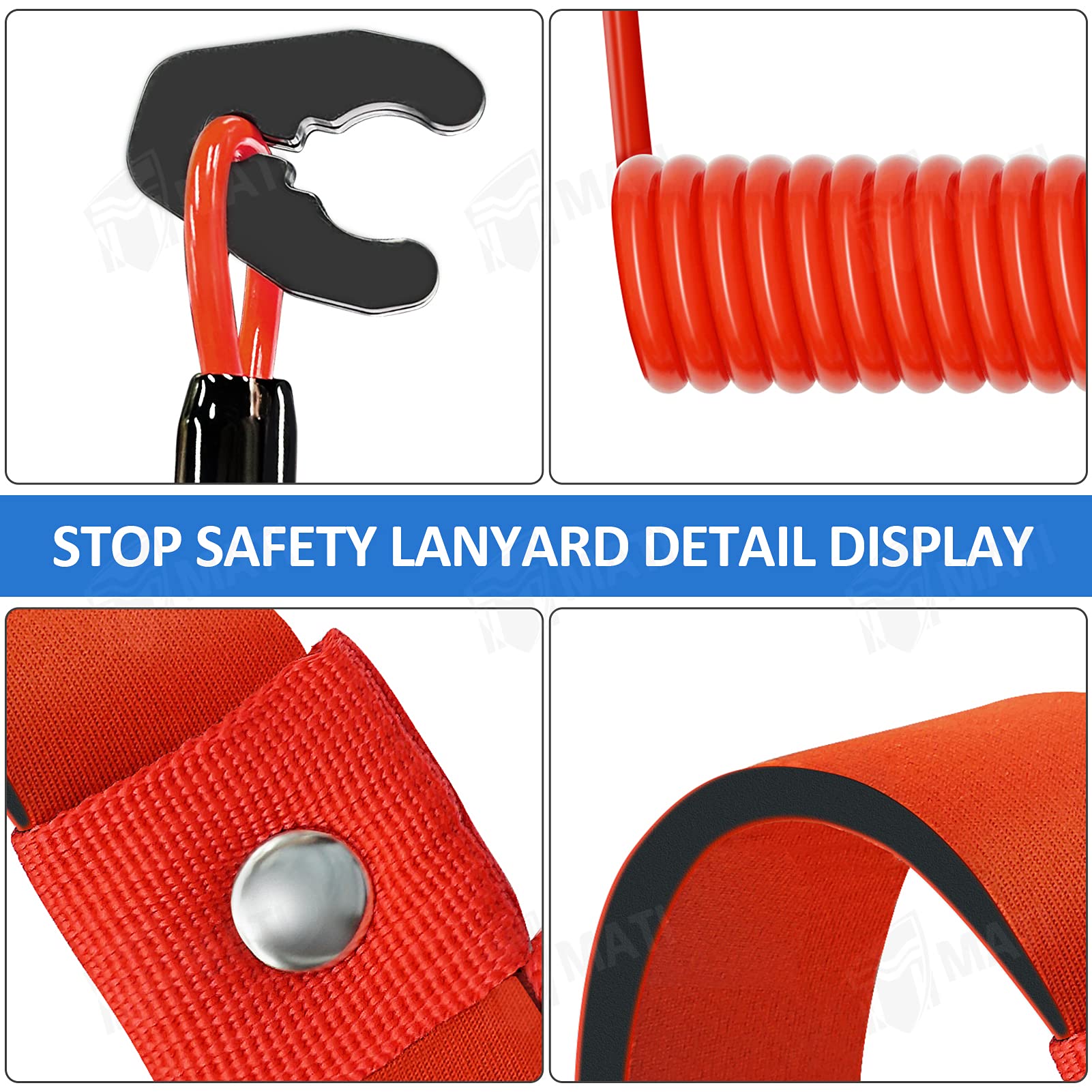 Stop Kill Switch Sicherheits-Schlüsselband – Mit Handgelenkband Für Yamaha Jet Ski, Rot