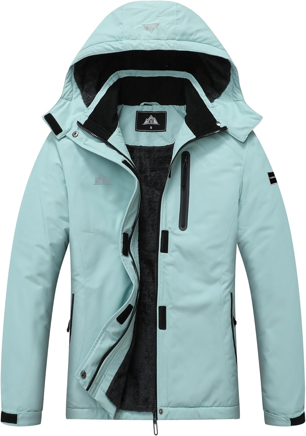 MOERDENG Women's Snow Ski Jacket Warm Winter Coat Waterproof Snowboarding Jacket with Zippered Pockets