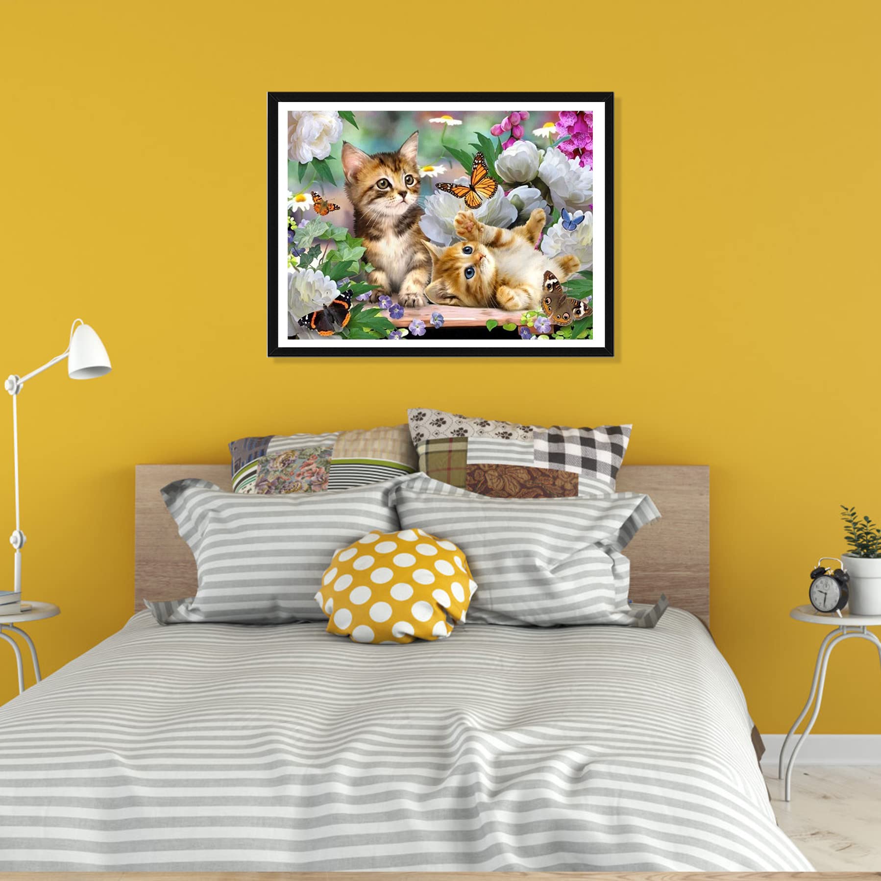 Pavemlo 5D Diamond Painting Kit Completo Gattino Farfalla DIY Pittura