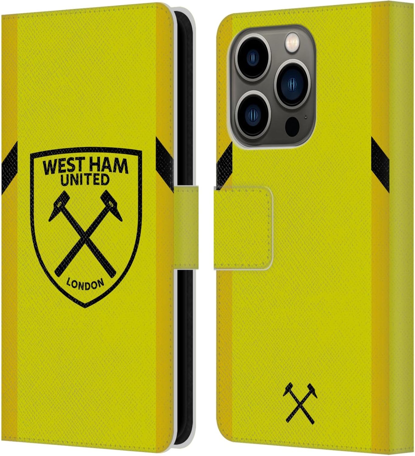 Head Case Designs Officially Licensed West Ham United FC Home 2023/24 Crest Kit Leather Wallet Case Compatible with Apple iPhone 11