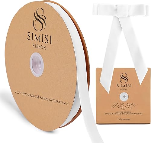 Miniatura 55 de Cinta de terciopelo rosa de 5/8 pulgadas, 25 yardas para árbol de Navidad, envoltura de regalos, ramo de flores, decoraciones de corona, fabricación