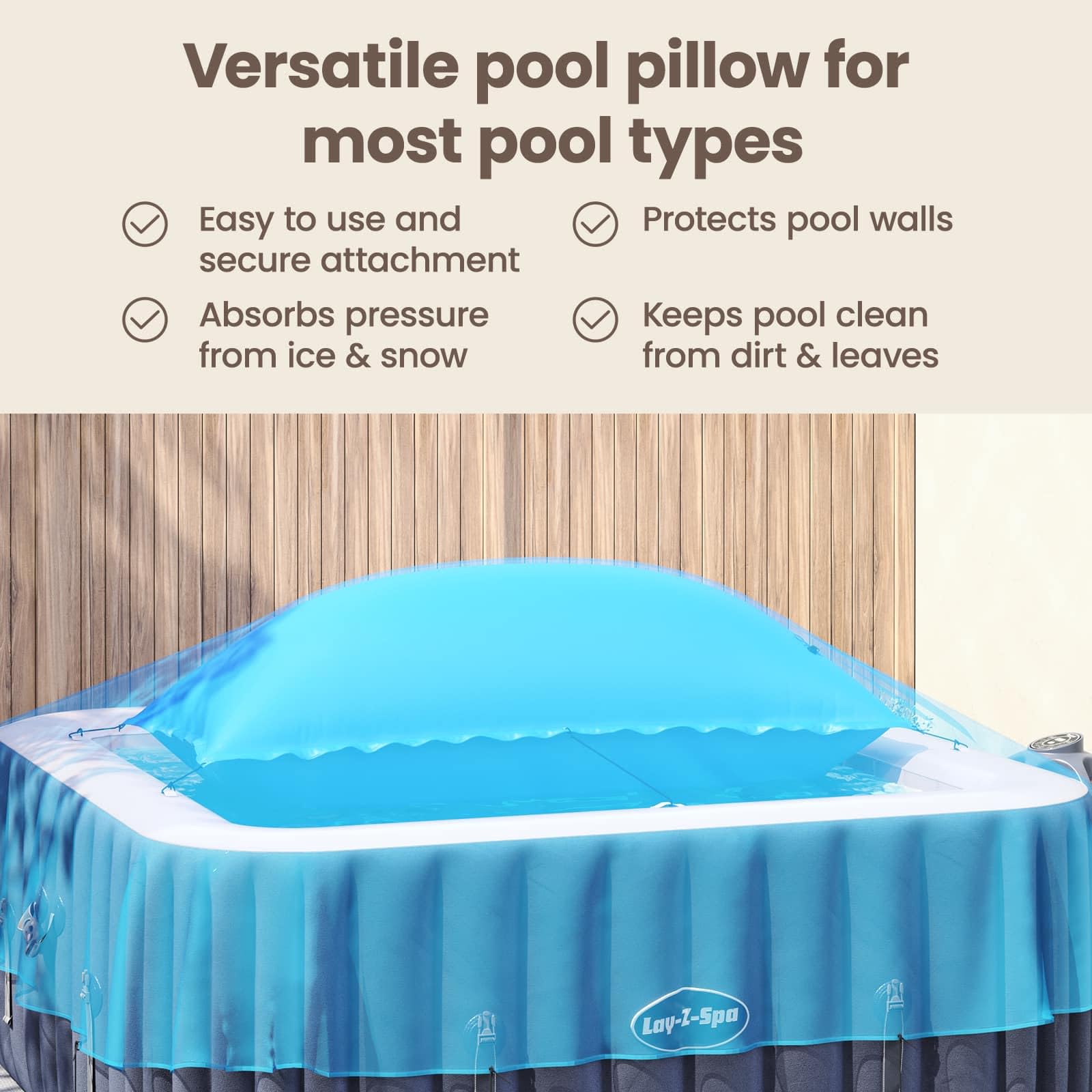 vidaXL Winter Pool Kissen Blau 460 x 230 x 160 cm PVC, Robustes, aufblasbares Poolkissen, UV-beständig, praktisches Zubehör, für die Pflege überirdischer Pools