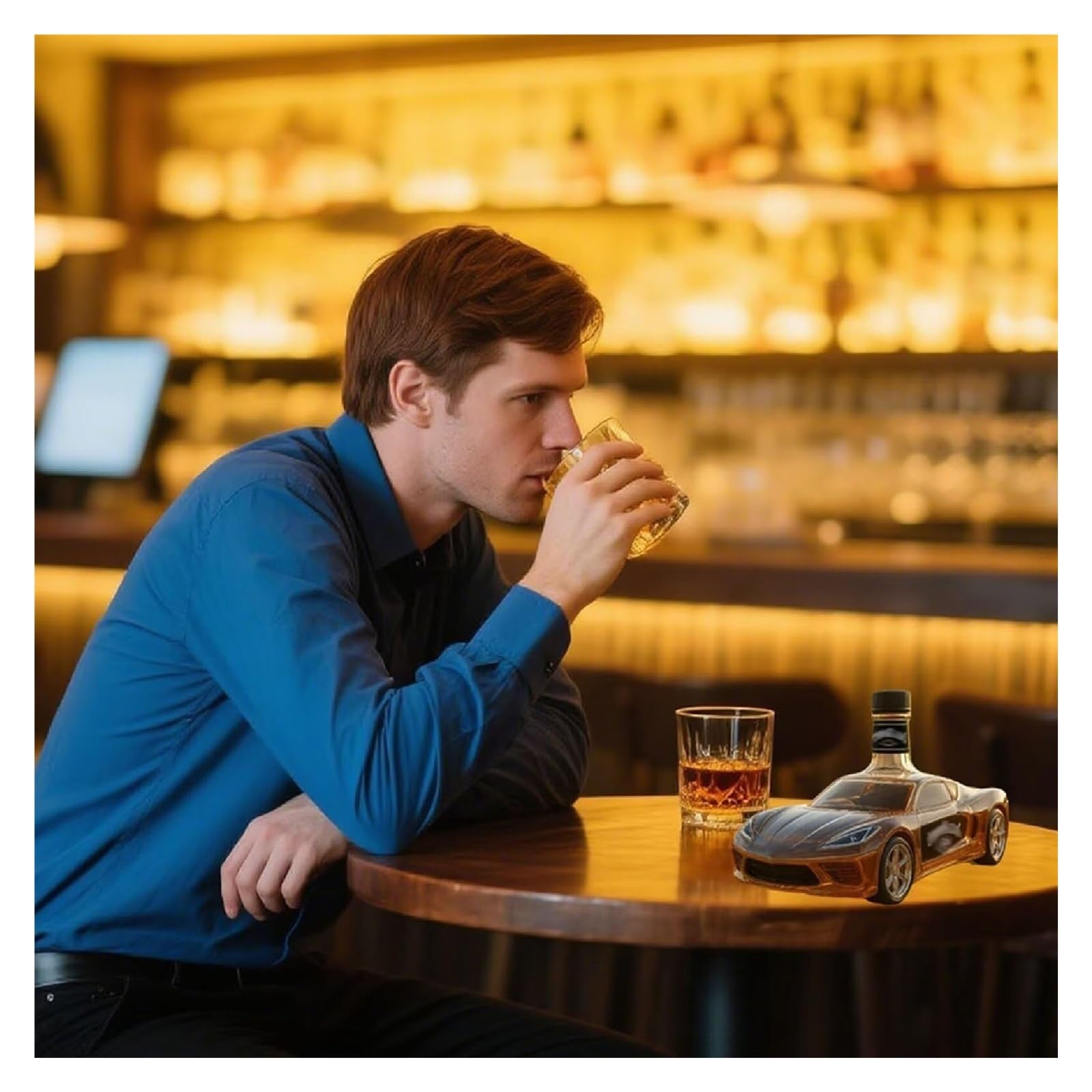 Amazon.com | BEHJSLQBE Whisky bottle car shape novel glass