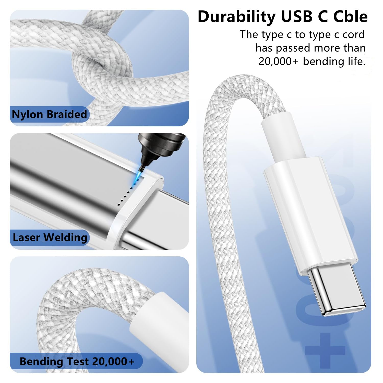 Cable de carga USB C para iPhone 16 15 de 10 pies, cable de carga rápida tipo C a C para Apple iPhone 16 Pro Max/16 Pro/15 Plus/15 Pro Max/MacBook 2021/2020/2019/2018, iPad 12.9/11 pulgadas/Mini/Air