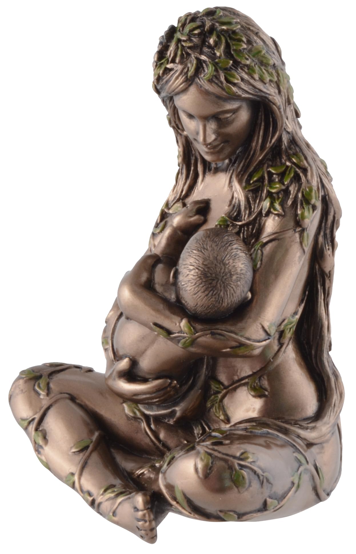 VOGLER Joh. Vogler GmbH Gaia - Figura de tierra con bebé en el pecho, color bronce