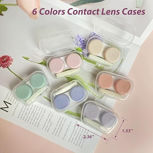 Miniatura 2 de Paquete de 6 fundas para lentes de contacto, estuche de contacto portátil con pinzas para herramientas aplicadoras, para viajes al aire libre,