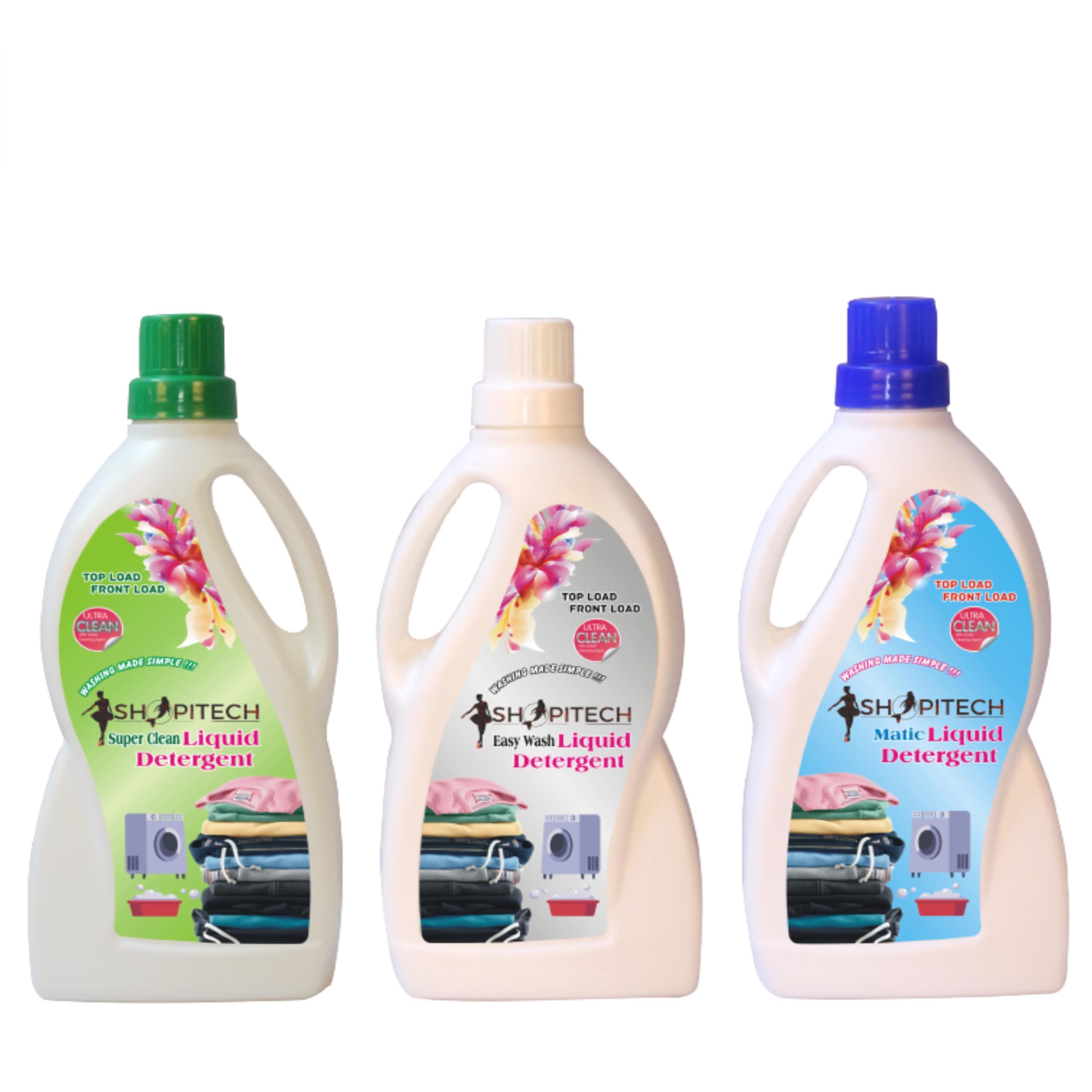 SHOPITECH Matic,Easy wash & Super Clean Floral Liquid Detergent Suitable For Top & Front load Designed For Tough Stain Removal From Cloths With Long Lasting Fragrance Multi Combo Pack Of 3 Bottle (B0CJRRDF3M) Amazon Price History, Amazon Price Tracker