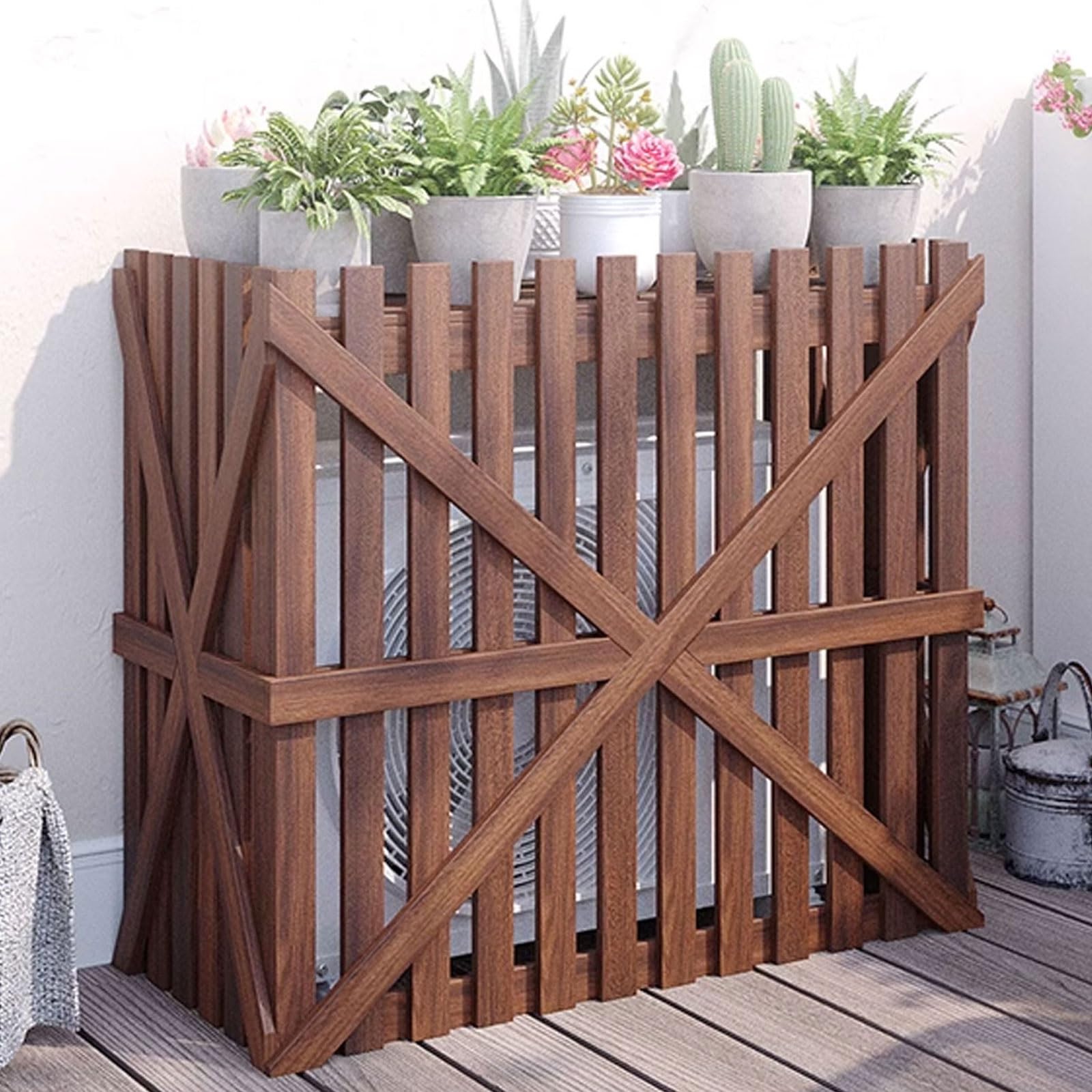 Cubierta Para Aire Acondicionado HRXQ - Madera De Abeto (95x40x89cm)