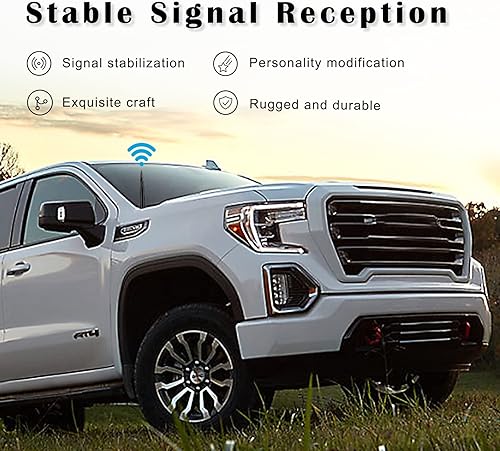 Miniatura 5 de Ajxn 1 antena universal para camión de automóvil para GM Chevy Silverado 1500 2500 3500 HD Avalanche GMC Sierra 1500 2500 3500 hecha de billete