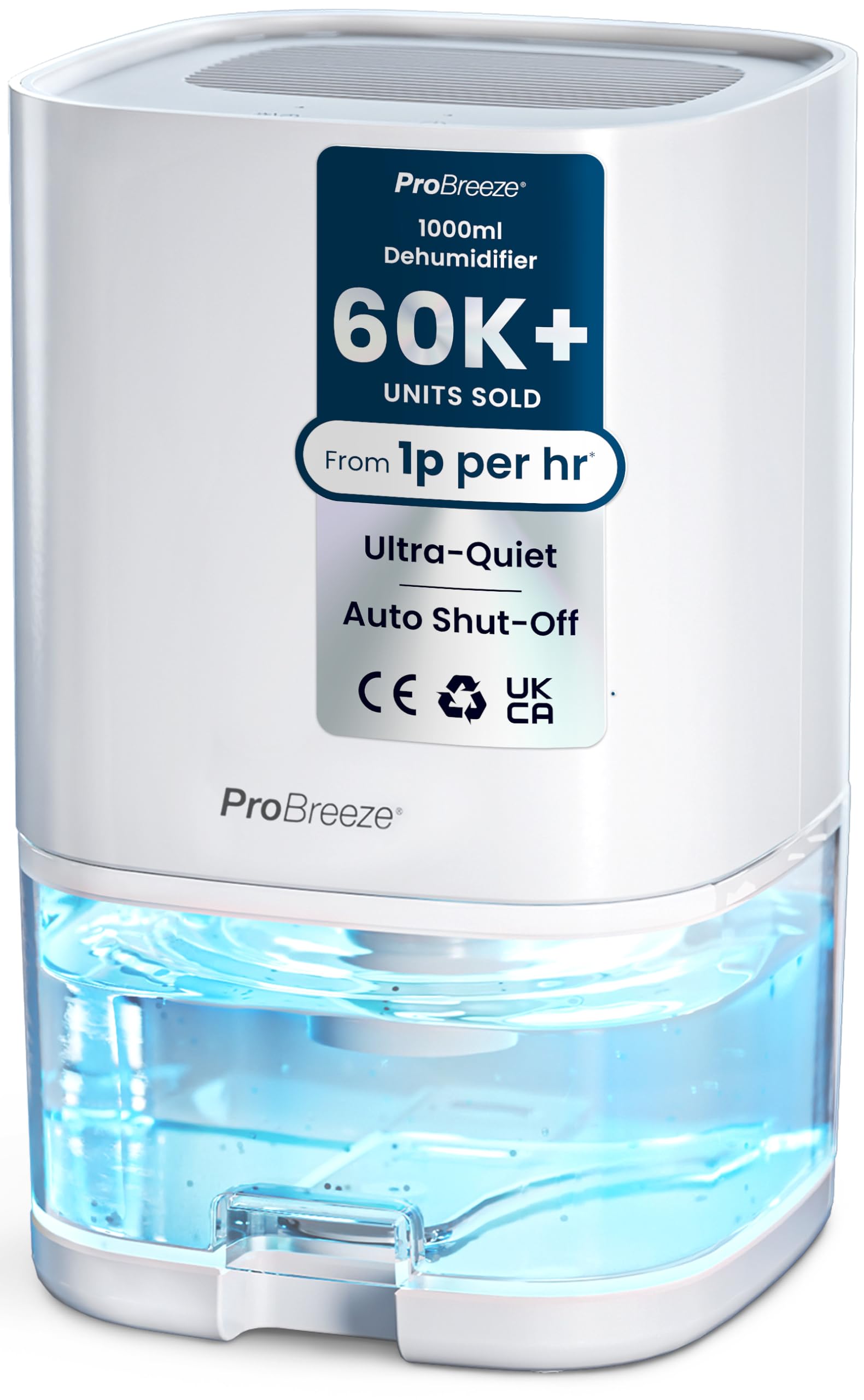 Pro Breeze 1000ml Dehumidifier for Bathroom - Quiet, Portable & Small Air Dehumidifier for...