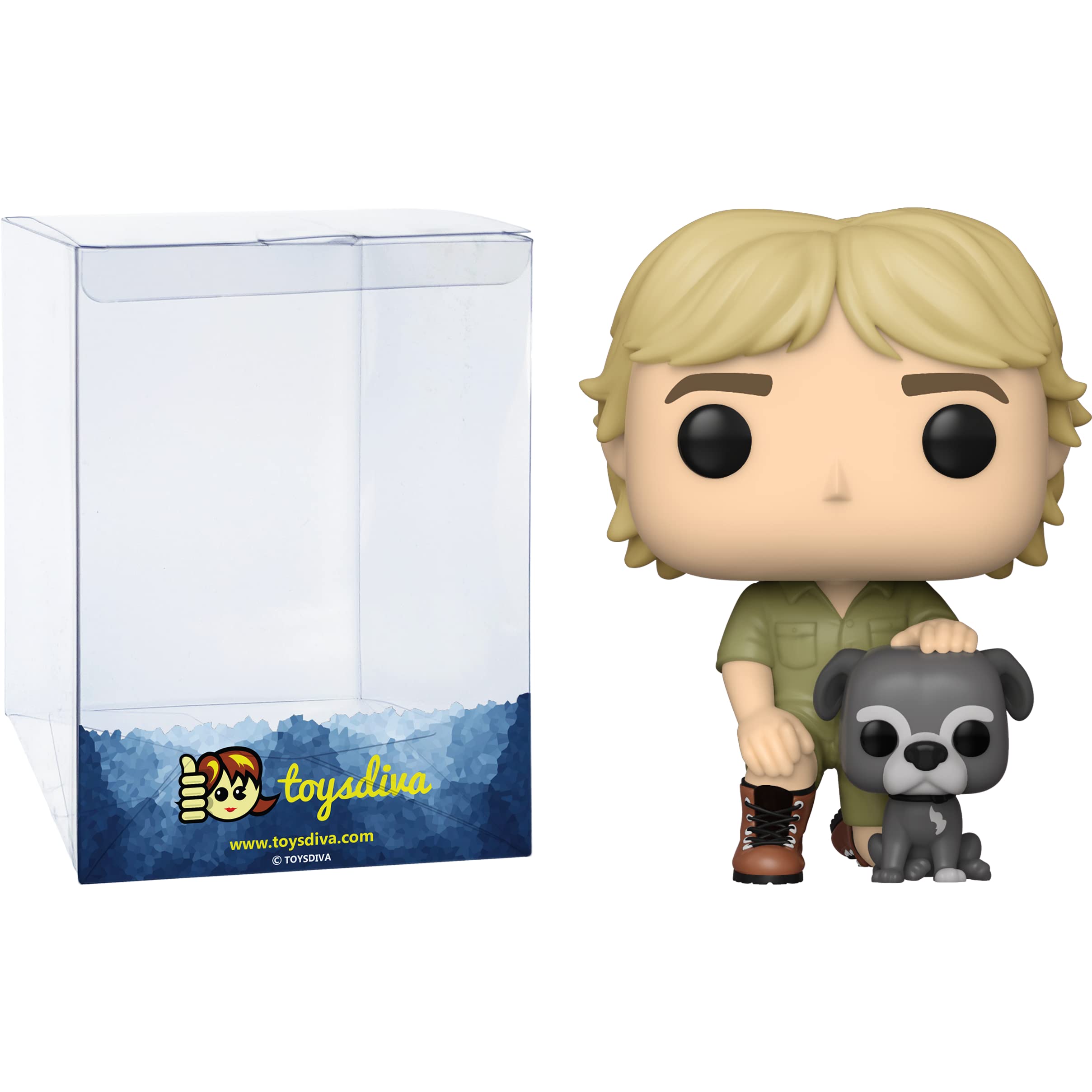 S t e v e I r w i n with Sui: Fun ko P o p ! TV Vinyl Figurine Bundle with 1 Compatible 'ToysDiva' Graphic Protector (1105 - 54696 - B)