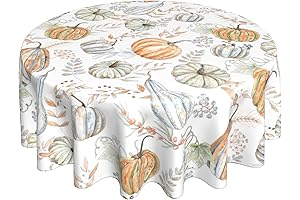 Fall Autumn Pumpkin Circle Tablecloth