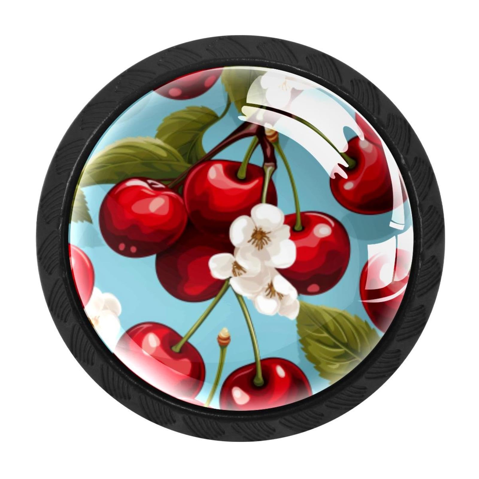 CHENZZZZ 4 Pack Cherry Kitchen Cabinet Knobs Drawer Knobs Door Dresser Handles for Personalized Gifts Great for Any Occasion