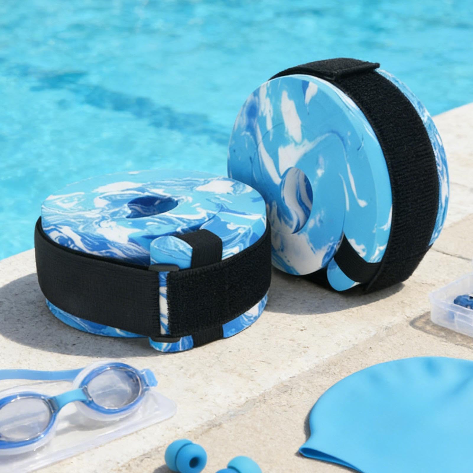 Braccioli Salvagente per Adulti,Cintura Morbida Regolabile Elastica,Galleggianti Piscina Attrezzatura Acquagym - per Lago Fiume Palestra Fitness Allenamento Esercizio Gioco Aerobica