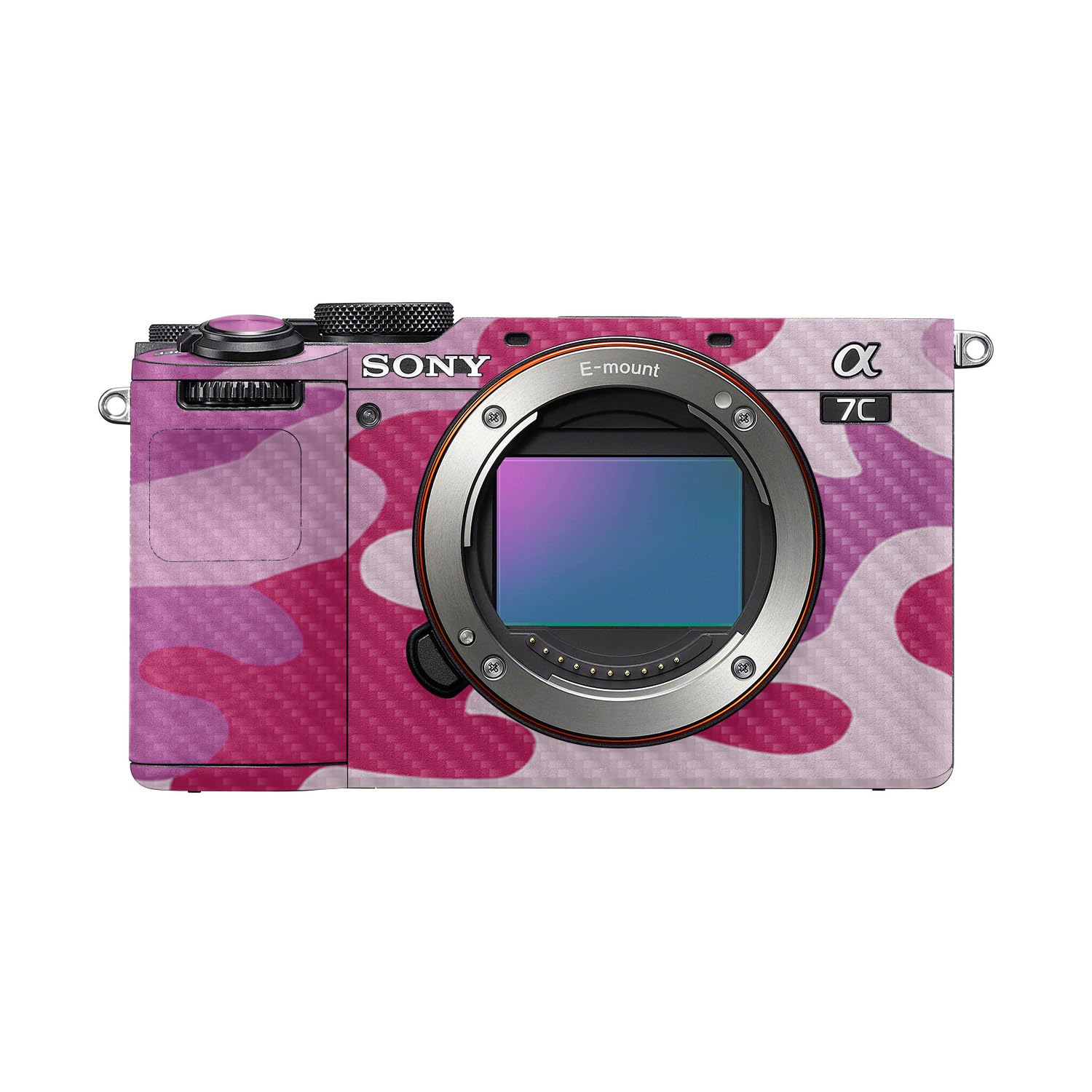 Carbon Fiber Camera Skin Compatible with Sony A7C Mark II (2023) - Pink Camo - Premium 3M Vinyl Protective Wrap Decal Cover - Easy to Apply | Crafted in the USA by MightySkins