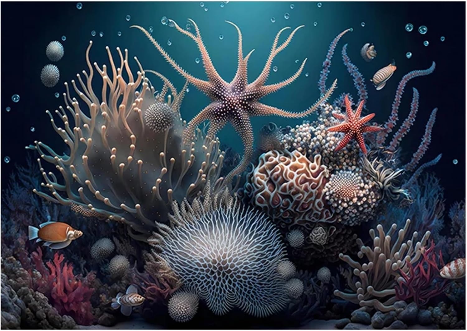 Fish Tank Background Underwater World Photography Backdrop Ocean Undersea Fish Coral Aquarium Tank Decor Background Photo Studio(Color29,300X200cm)