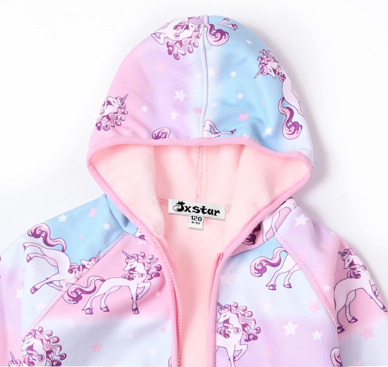 Jxstar ガールズ ジップアップ パーカー キッズ 秋冬 暖かい スウェットシャツ ポーラー フリース 服 ポケット付き