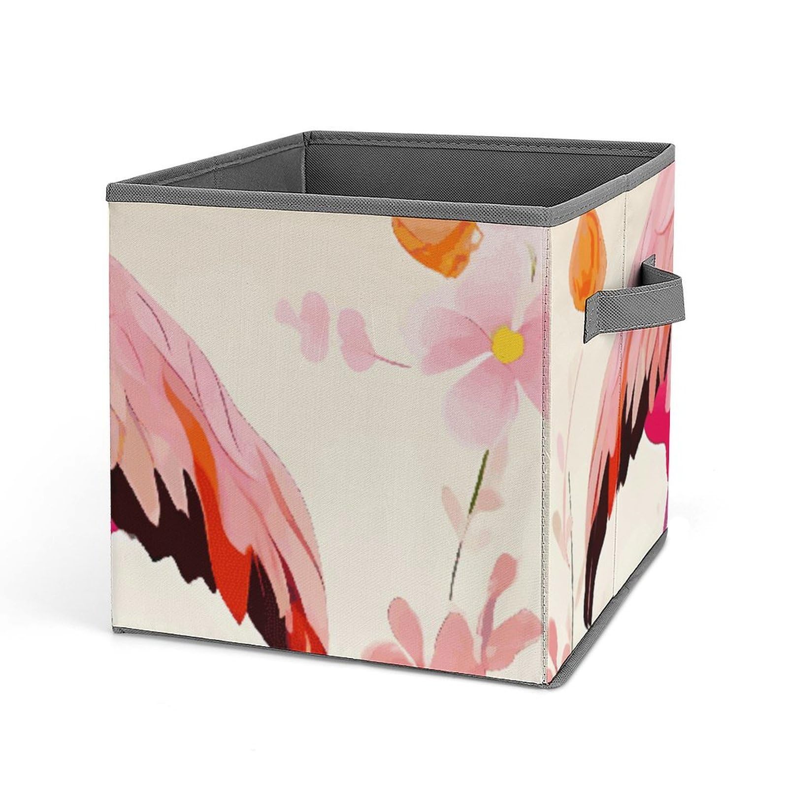 Bacs de rangement pliables fleurs et flamants pour organiser dressing et chambre d'enfant