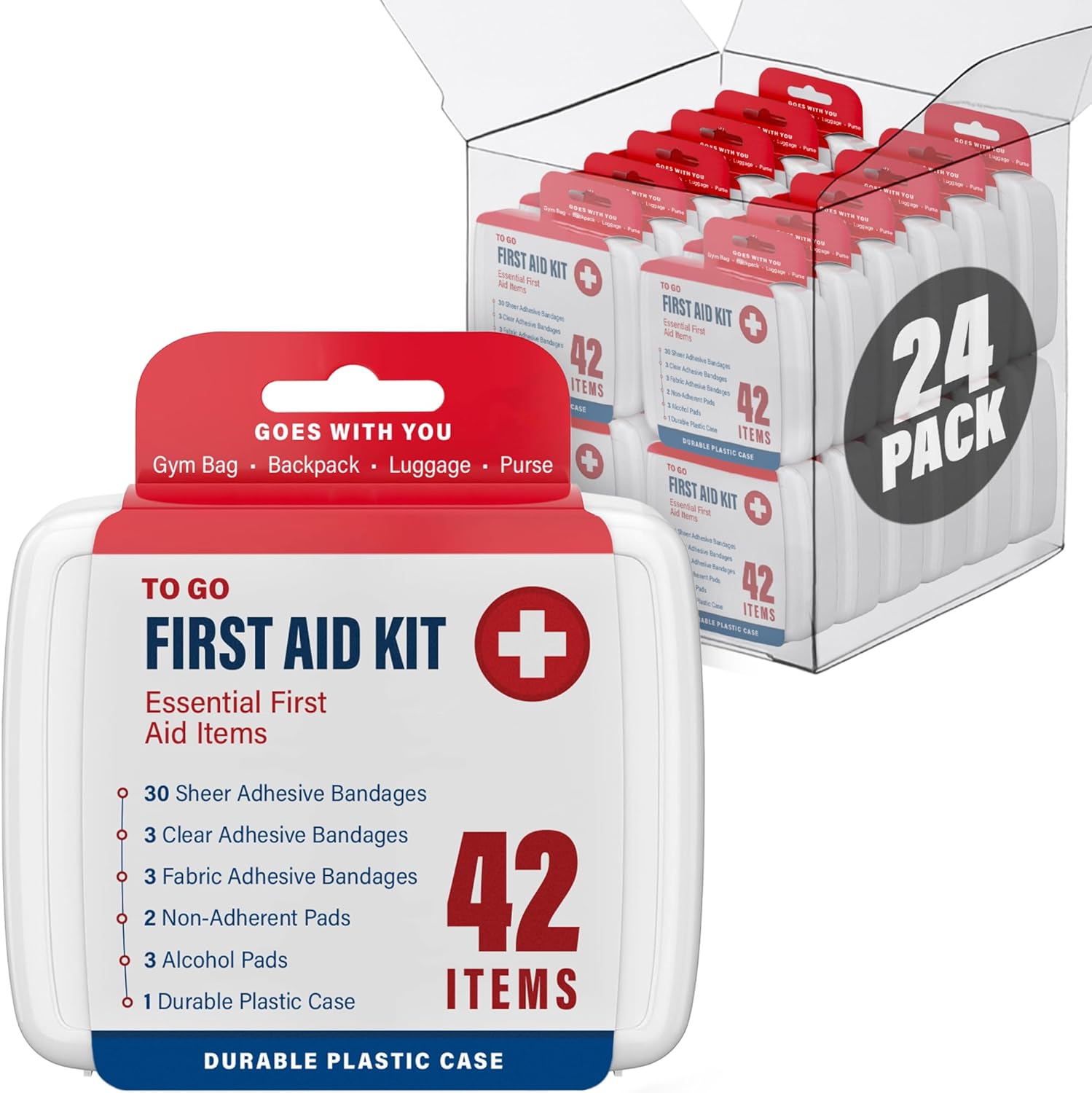 DecorRack 1000 Piece First Aid Kit 24 Individual Boxes of 42 Items Each First Aid Kits for Minor