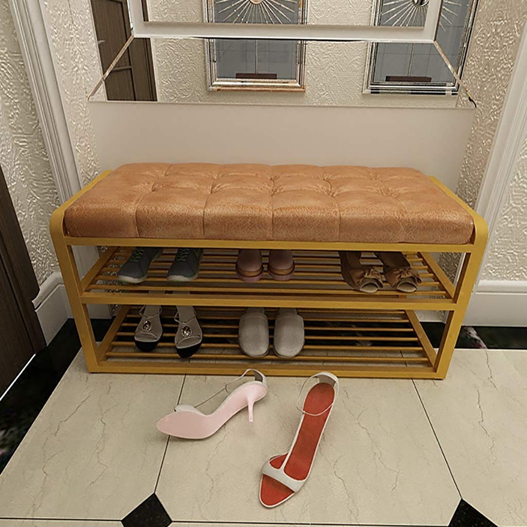 Banc à chaussures multifonction à 2 niveaux gain de place