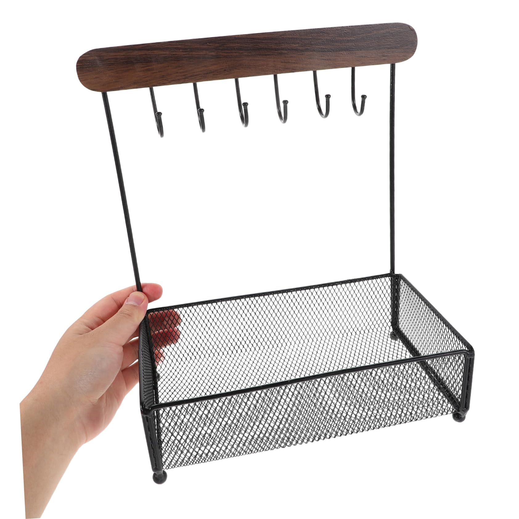 Schmuck-organizer-ständer Mit Haken Und Fächern Kompaktes Tischregal Für Schlüssel Und Accessoires Stabiles Aufbewahrungsregal Für Schmuck Und Utensilien