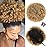 rosmile Afro Puff Drawstring Ponytail Extension for Black Women, Premium Ombre Brown T1B/27 80gram Short Synthetic Afro Puff Ponytail for Natural Hair, Clip On Kinky Drawstring Curly Ponytail Bun