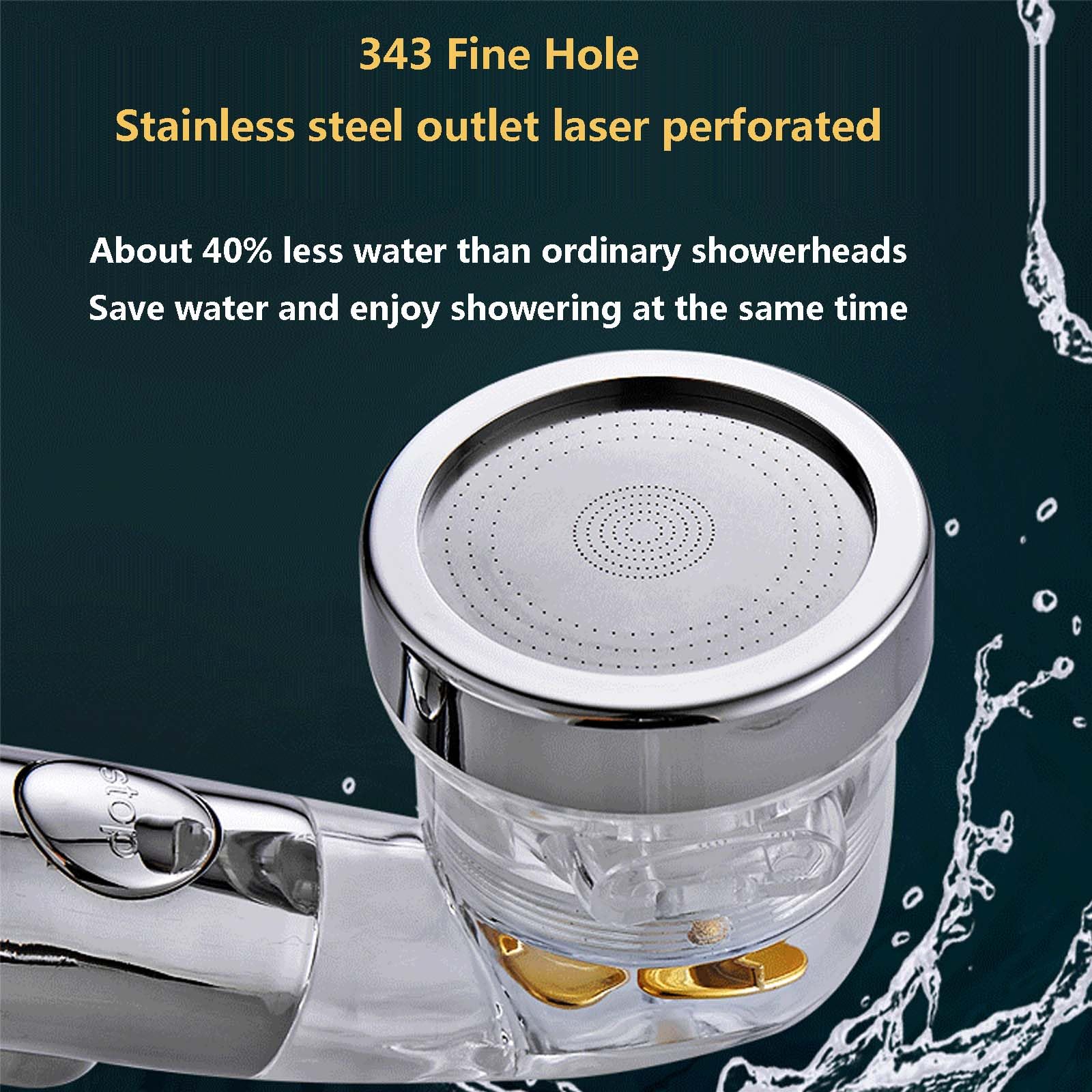 HAILM Soffione Doccia Alta Pressione con Filtro Staccabile Regolabile, Doccetta Palmare con Tubo e Staffa, Boost Water Saving 3 modalità Ampia Copertura