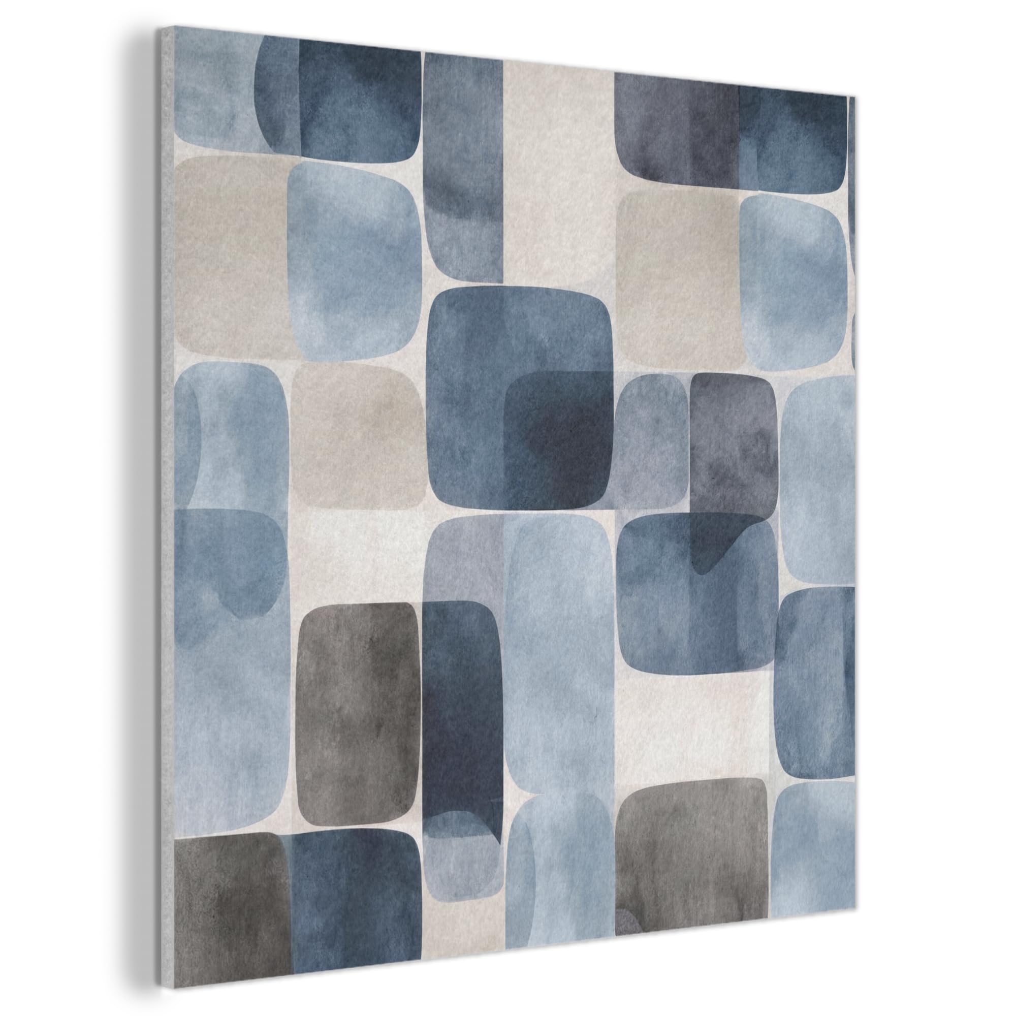 MuchoWow© Felt Panel 50x50 cm House Touch for Living Space Modern Visuals Decoration Wall Art Pattern - Blue - Squares