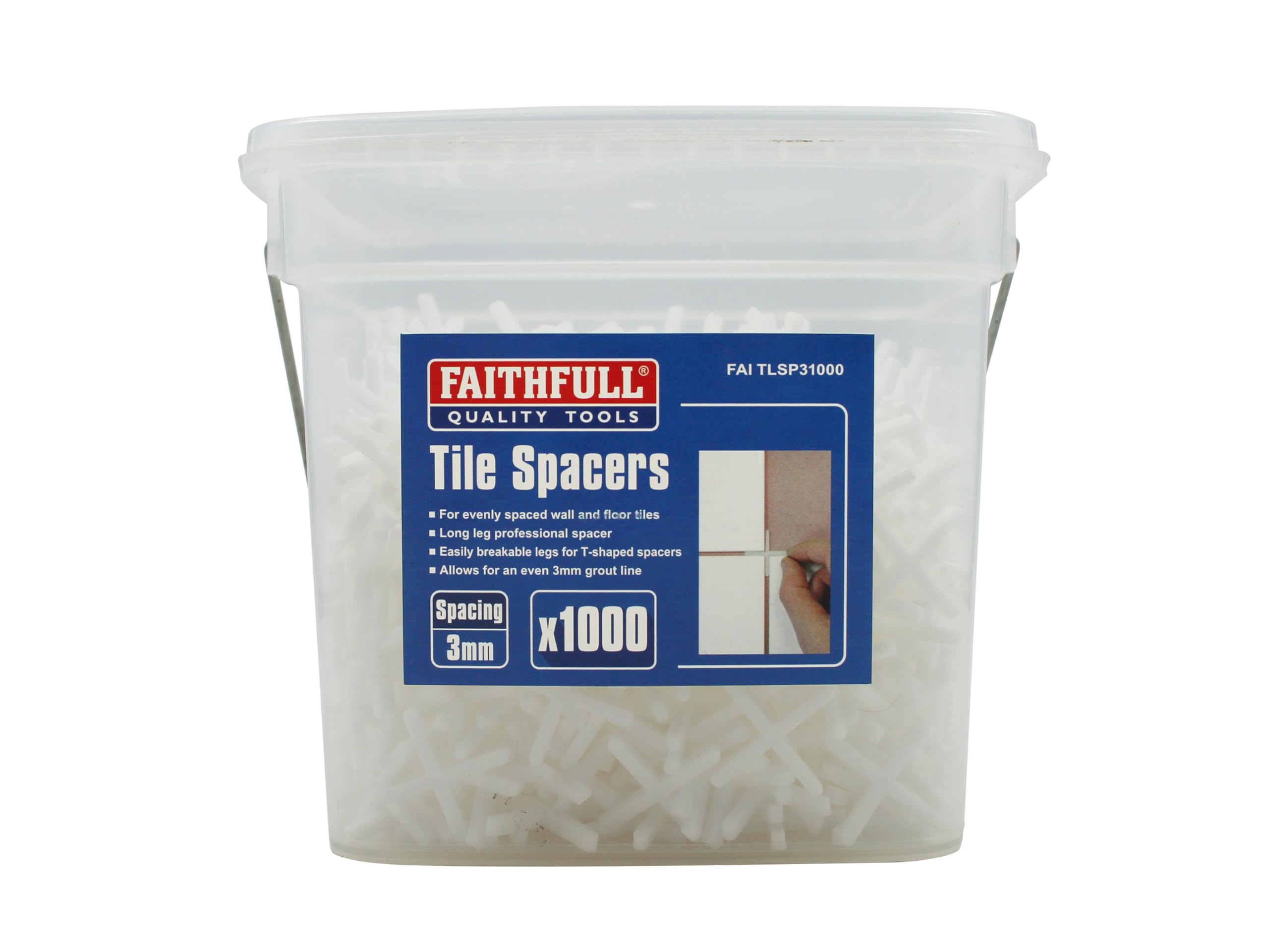 Faithfull Tile Spacer Long Leg 3mm (Tub 1000)