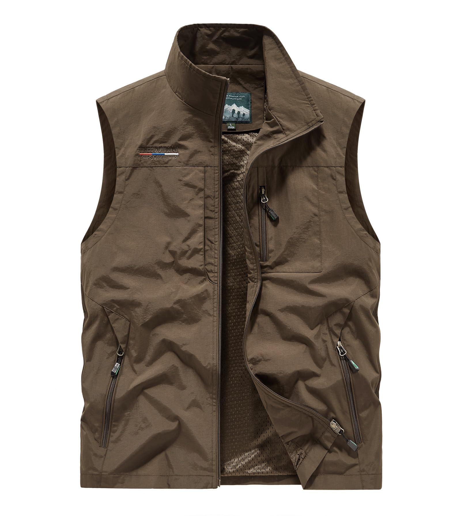 Lightweight Outdoor Vest Jacket for Men, Windbreaker for Golf, Safari, Travel, Fishing, Hiking