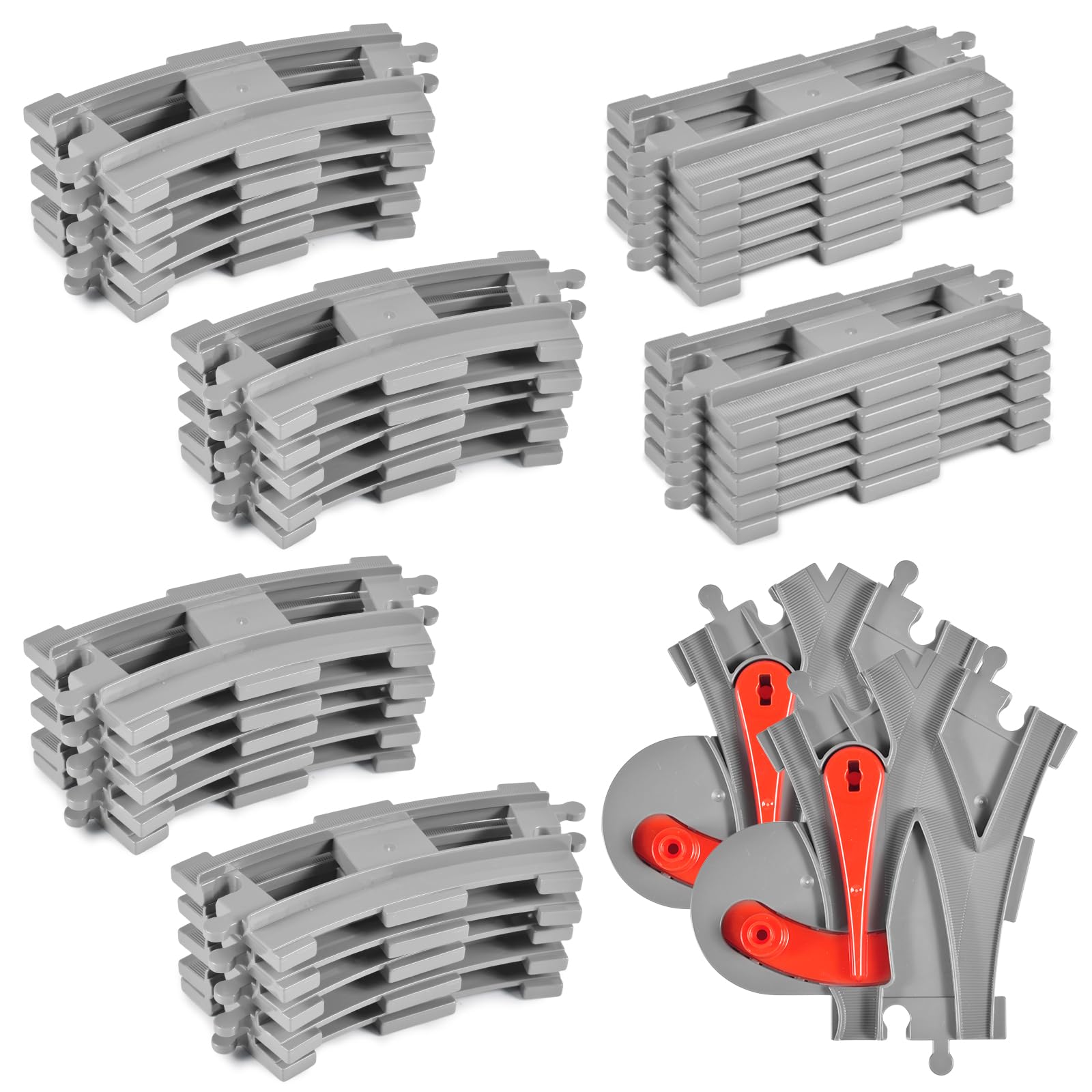 32 pcs Treno binari ferroviari giocattolo Binari ferroviari giocattolo,Binari per treno,Binari per città,Binari ferroviari giocattoli,Accessori di Rotaie per Ampliare la Ferrovia del Treno Giocattolo