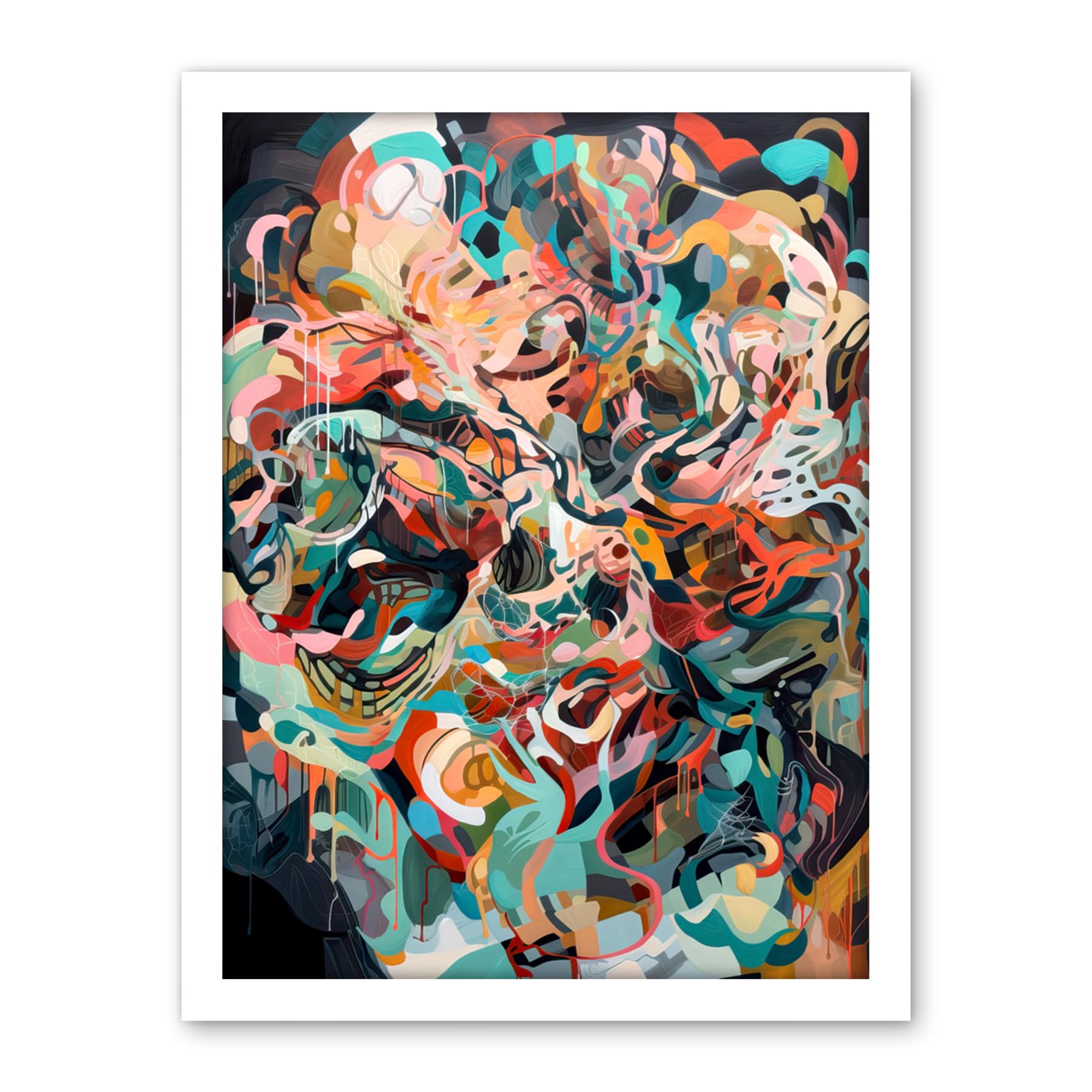 Artery8 Henri Matisse Inspired Abstract Organic Shapes Artwork Framed Wall Art Print 18X24 Inch