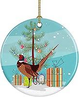 Vista 17 de Caroline's Treasures Bactrian Camel Adorno de cerámica de Navidad, decoración colgante de árbol de Navidad verde azulado para el hogar, vacaciones