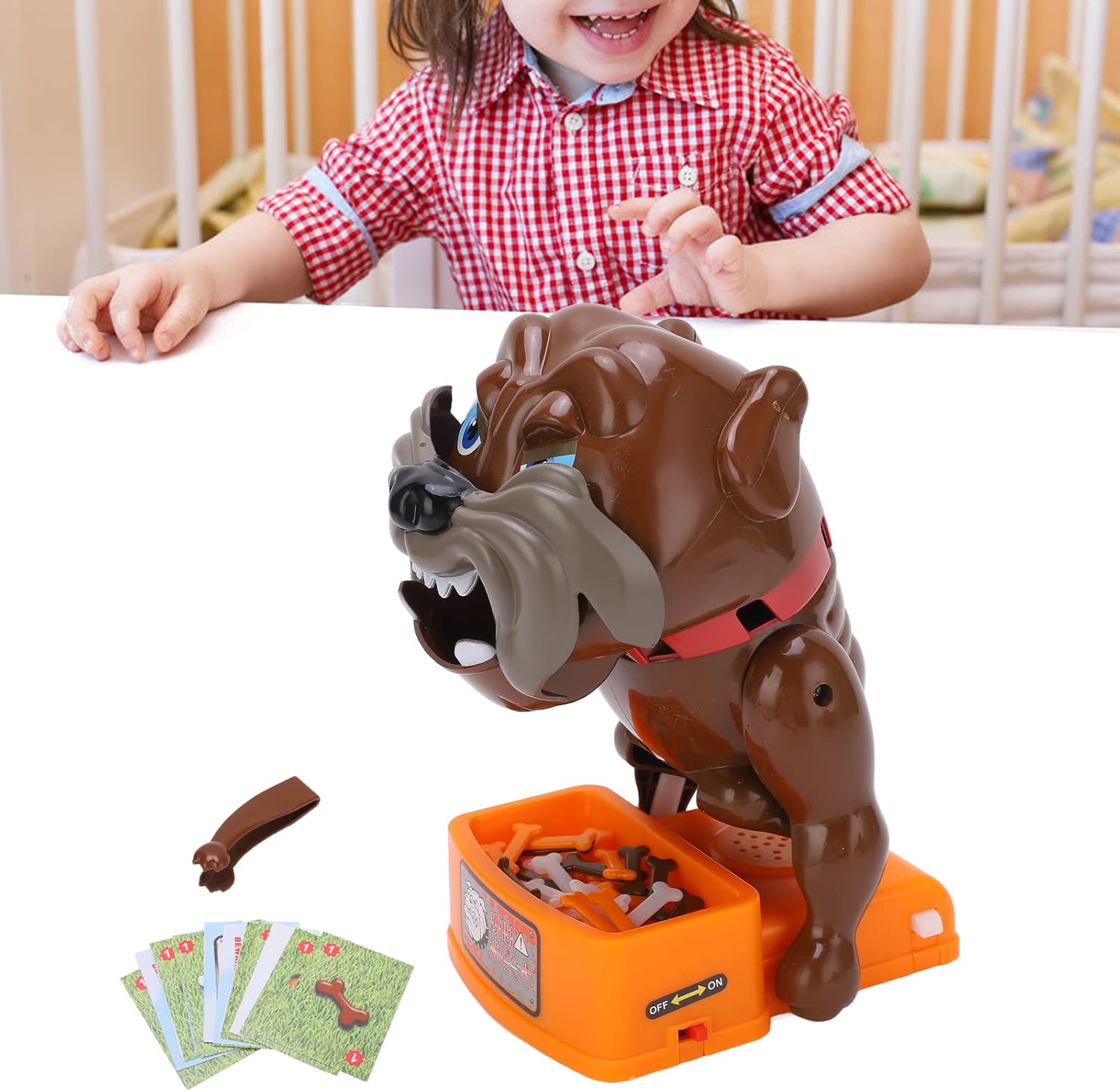 Pwshymi Dog Bite Finger Toy, Dogs Tricky Toy Bone Stealing Tabletop Parent Child Interaction Game for Age 5+