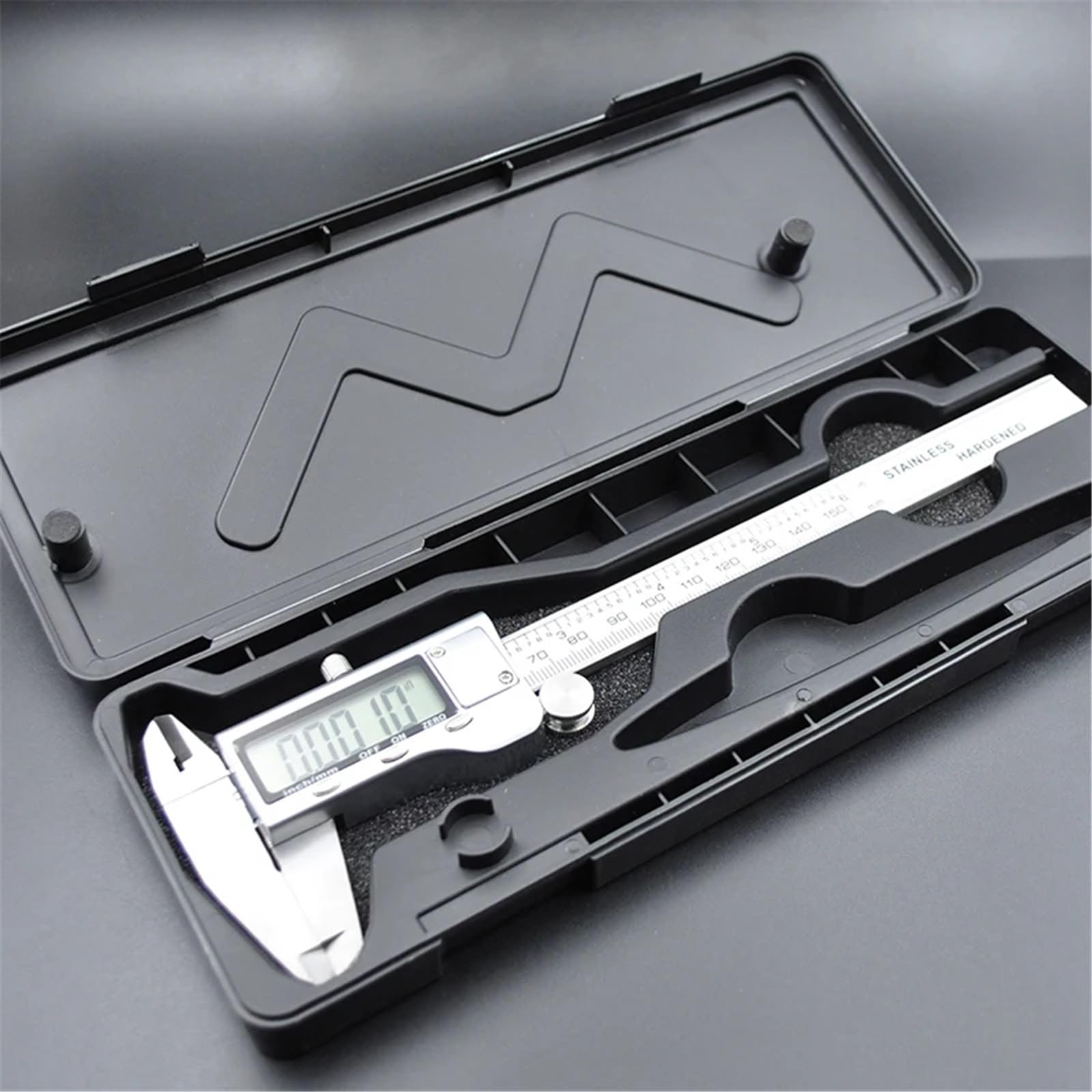 Calibrador Digital de Acero Inoxidable de Alta precisión de 150 mm en Pulgadas y mm for medir Herramientas de rodamientos(Stainless Caliper)