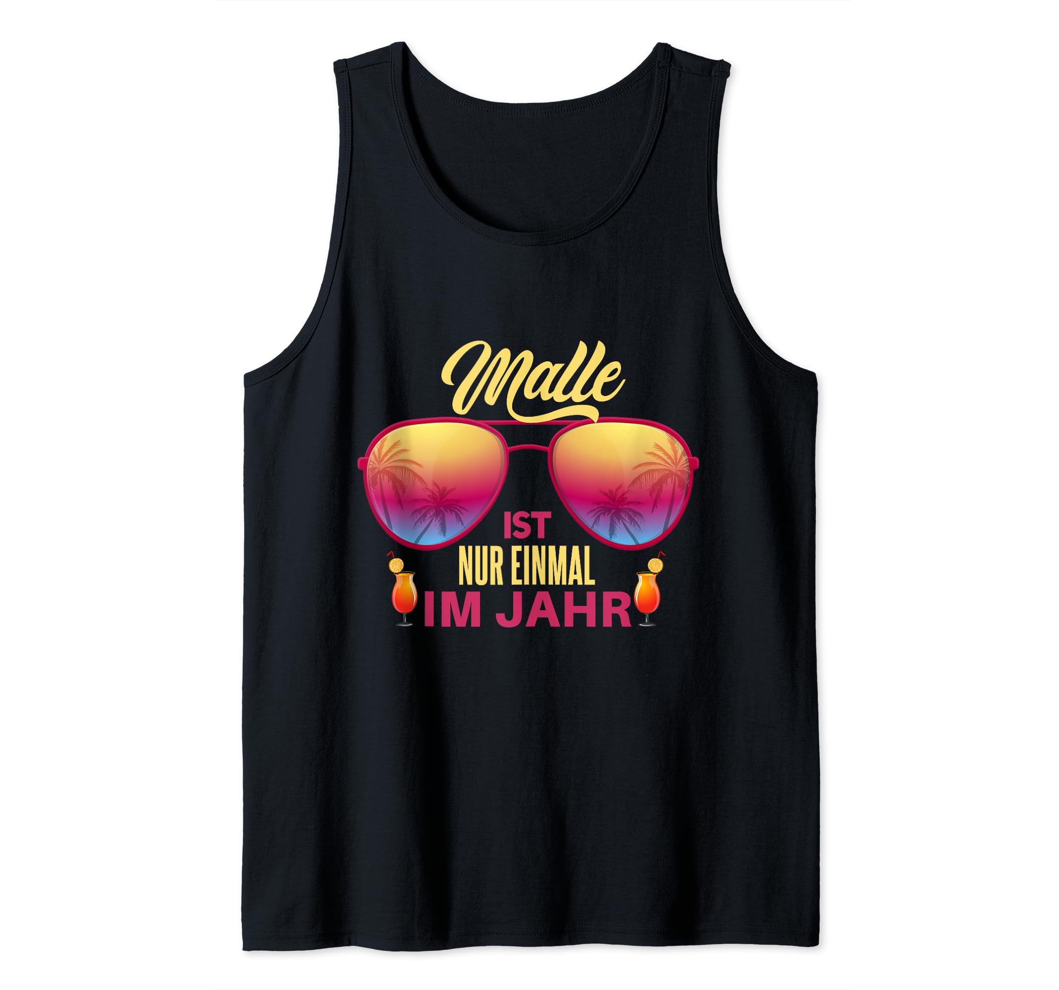 Malle Party Crew Tank Top - Urlaubsspruch Mallorca Mit Wasserfarben Design